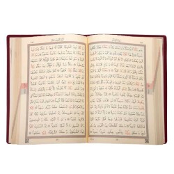 Hafız Boy Kur'an-ı Kerim (Bordo, Kılıflı, Mühürlü, 2 Renk) - 3